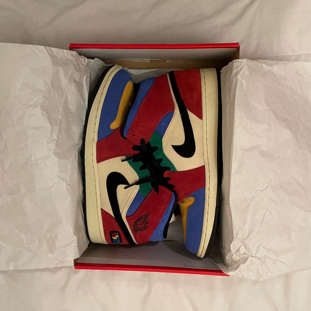 Air Jordan 1 Mid Fearless Blue The Great Mens Size 13 Sneakers Shoes 2019 AJ1
